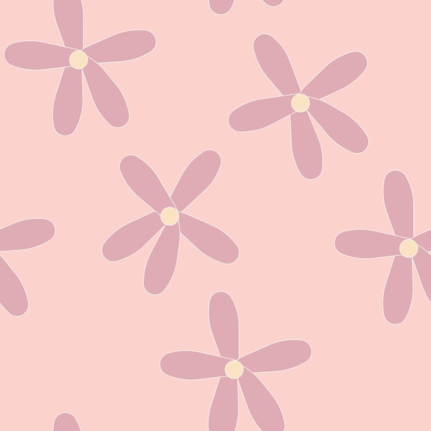 Patrón transparente de vector con flores en colores pastel de caramelo