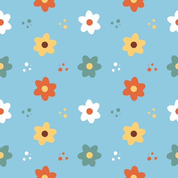 Patrón transparente de vector con flores Diseño de packaging colorido
