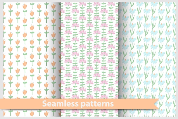 Patrón transparente de vector Fondo artístico con un patrón floral Hojas ramas flores