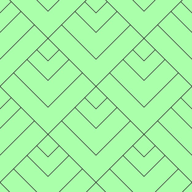 Patrón transparente de vector geométrico de elementos de línea y triángulos sobre fondo verde Perfecto para imprimir en postales de ropa de tela de papel pintado textil