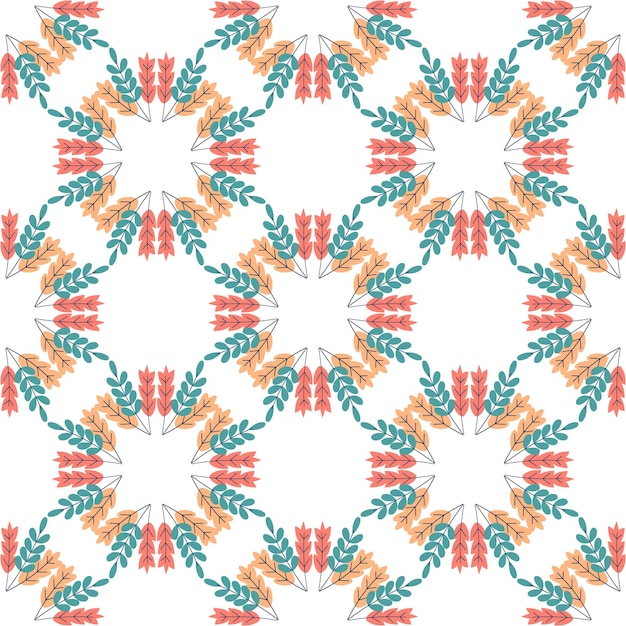 Patrón transparente de vector con hojas abstractas