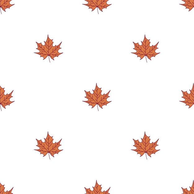 Patrón transparente de vector de hojas de otoño de arce