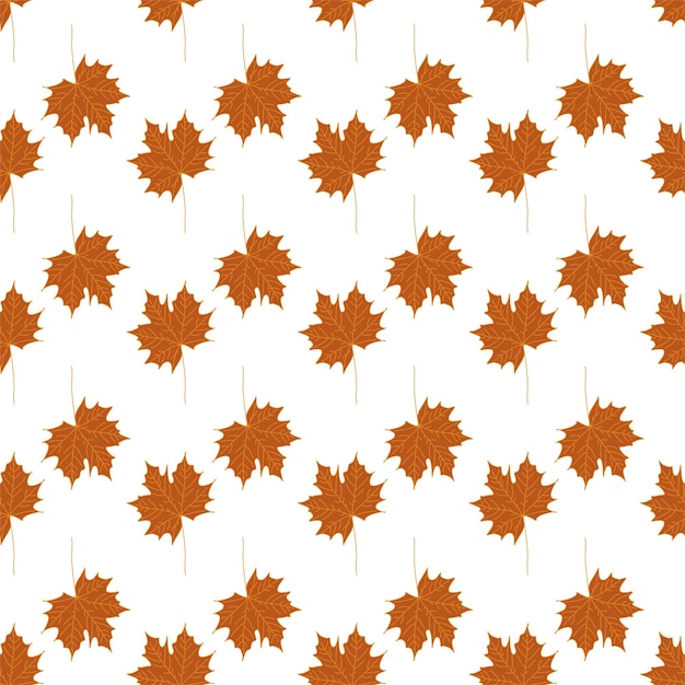 Patrón transparente de vector de hojas de otoño de arce