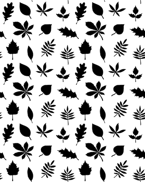 Vector patrón transparente de vector de hojas de otoño