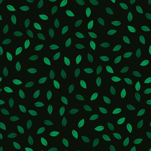 Patrón transparente de vector de hojas verdes