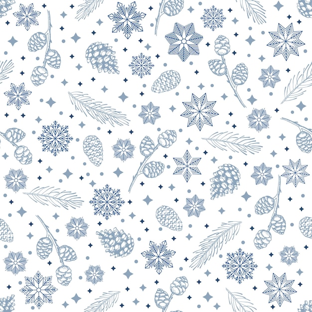 Patrón transparente de vector ilustración de Navidad escandinava