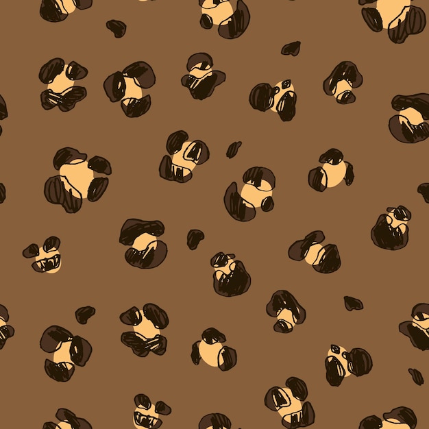 Patrón transparente de vector de impresión de leopardo