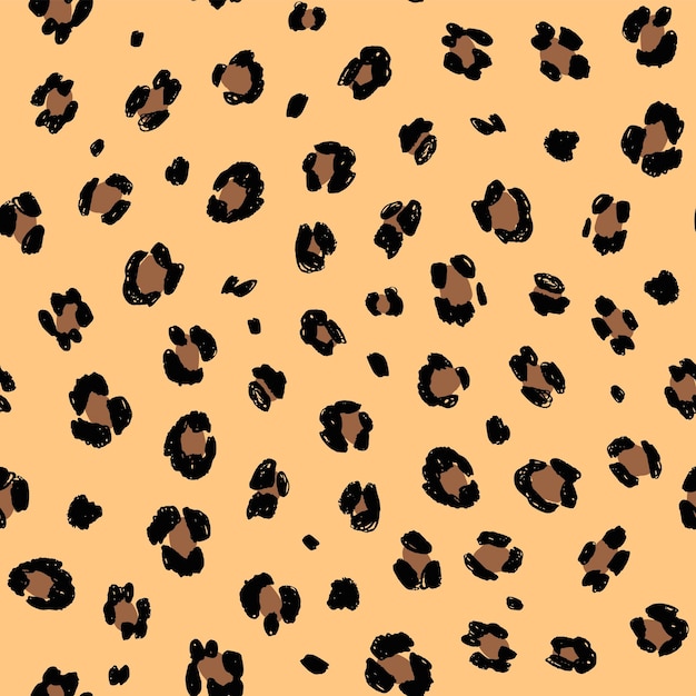 Patrón transparente de vector de impresión de leopardo