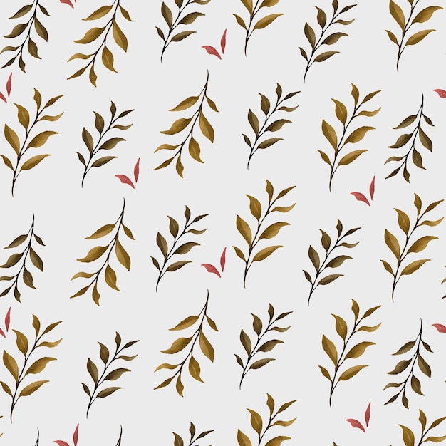 Patrón transparente de vector libre de hojas de acuarela para textil