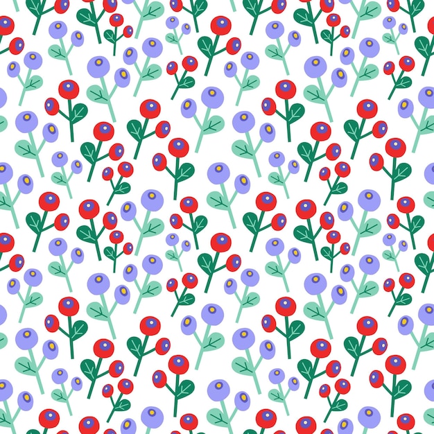 Patrón transparente de vector Lindas flores sobre fondo blanco patrón escandinavo
