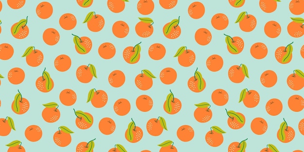 Patrón transparente de vector con mandarinas. Frutas cítricas exóticas. Fondo abstracto.