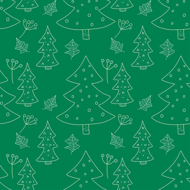 Patrón transparente de vector de Navidad con ilustraciones detalladas de vacaciones