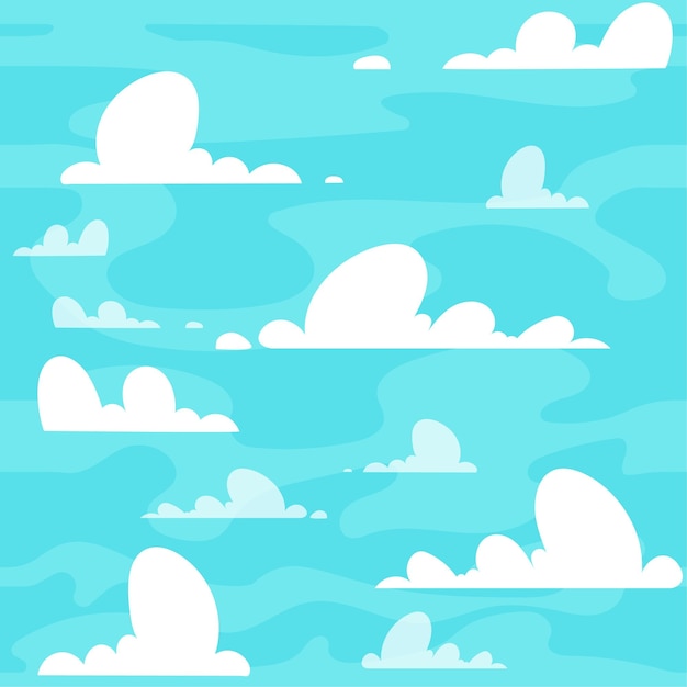 Vector patrón transparente de vector de nubes en el cielo azul