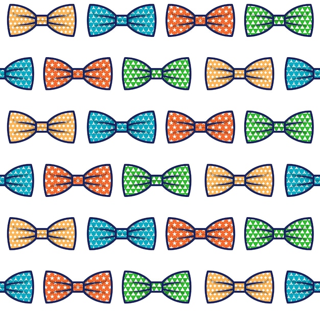 Patrón transparente de vector de pajaritas aislado sobre fondo blanco.
