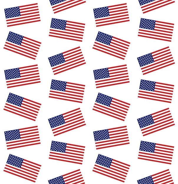 Vector patrón transparente de vector de plano la bandera de estados unidos