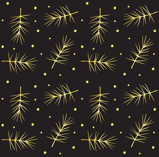 Patrón transparente de vector de rama de árbol de abeto holo