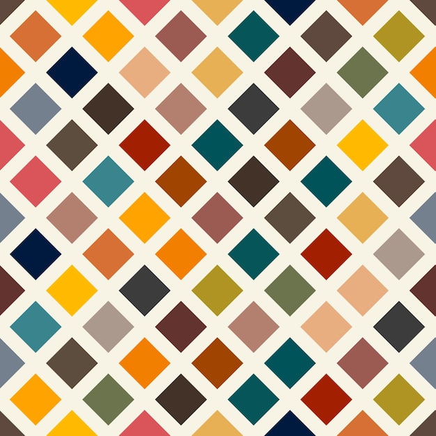 Patrón transparente de vector con rombo de cuadrados odered multicolor Impresión multicolor geométrica