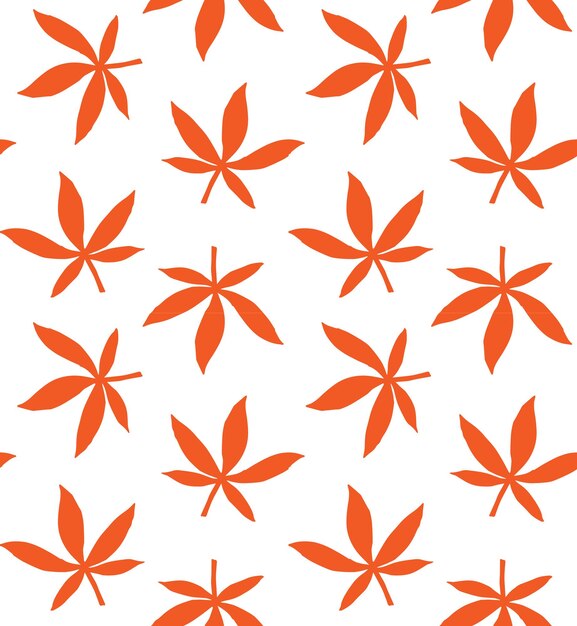 Patrón transparente de vector de silueta de hoja de otoño