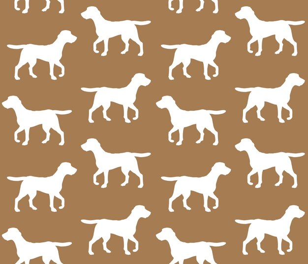Patrón transparente de vector de silueta de perro beagle