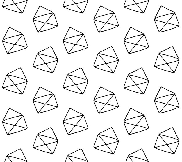 Patrón transparente de vector de sobre de carta abierta