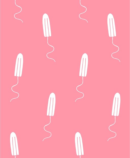 Patrón transparente de vector de tampón menstrual blanco