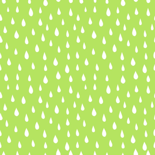 Vector patrón transparente verde con gotas de lluvia blancas