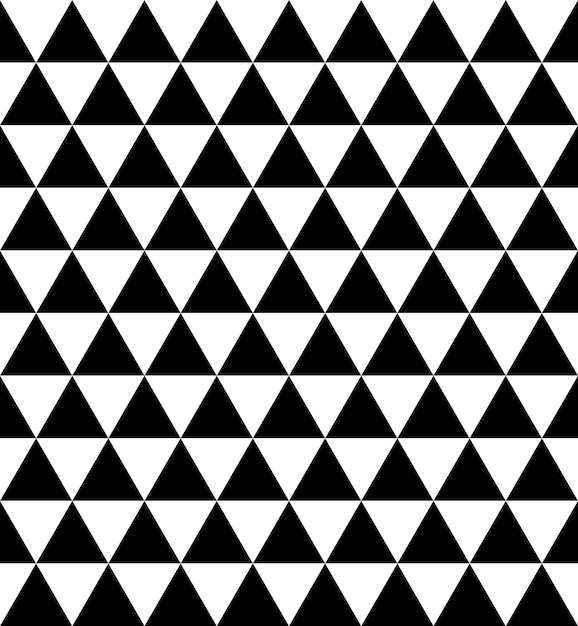 patrón triangular triangular con triángulos equiláteros vector negro y blanco textura repetible sin costuras
