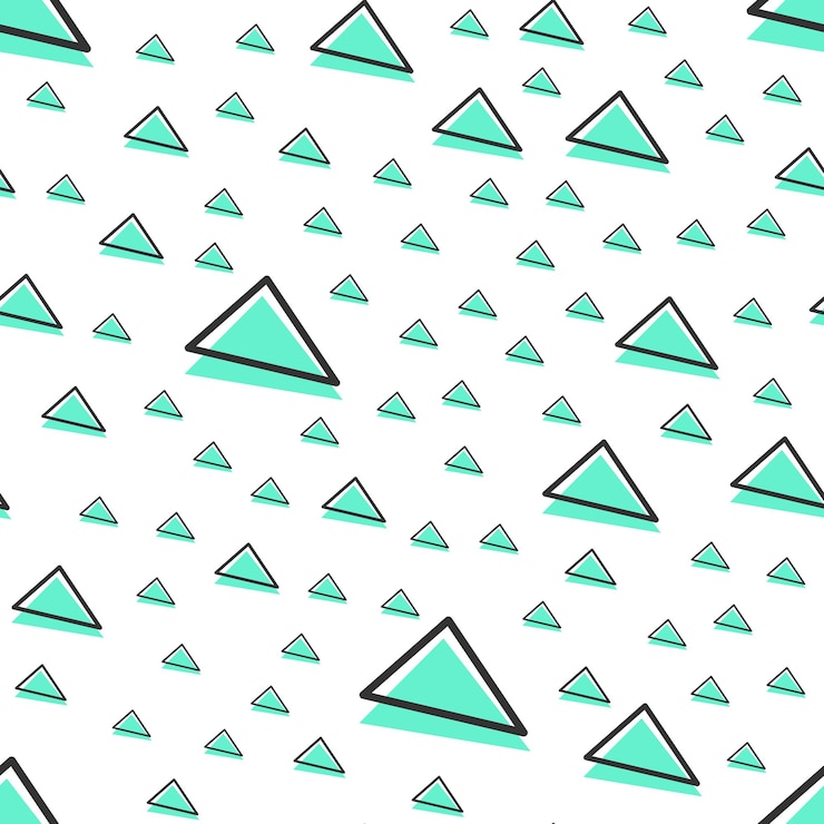 Vector patrón de triángulo aleatorio, fondo geométrico abstracto en estilo retro de los años 80, 90. ilustración geométrica colorida