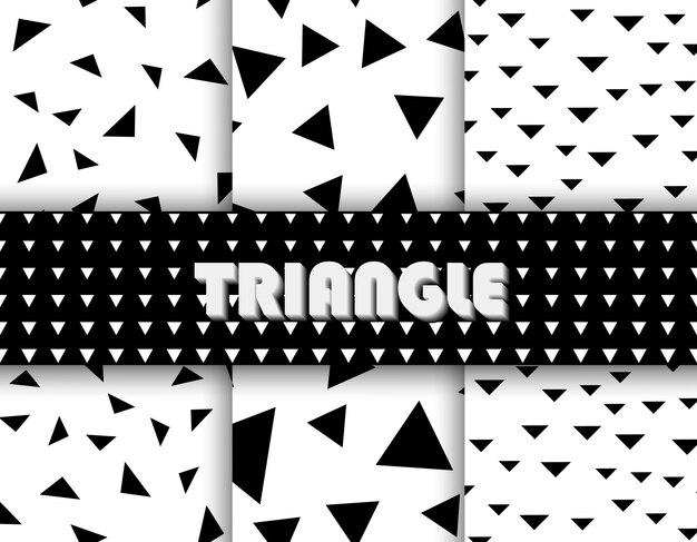 Patrón de triángulo blanco negro. Vector de fondo sin fisuras del triángulo. Patrón geométrico triangular. Plantilla de fondo abstracto. Diseño minimalista de moda. Patrón gráfico moderno. Ilustración vectorial simple