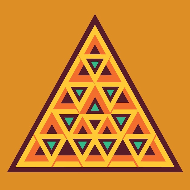 Patrón de triángulo geométrico Fractal del triángulo de Sierpinski Fondo vectorial abstracto