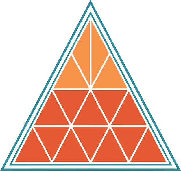 Patrón de triángulo geométrico con tonos naranja y rojo