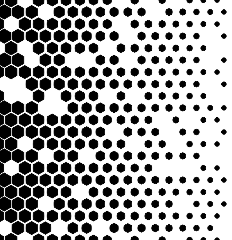 Vector patrón de triángulo de semitono de impresión de diseño gráfico blanco y negro geométrico abstracto