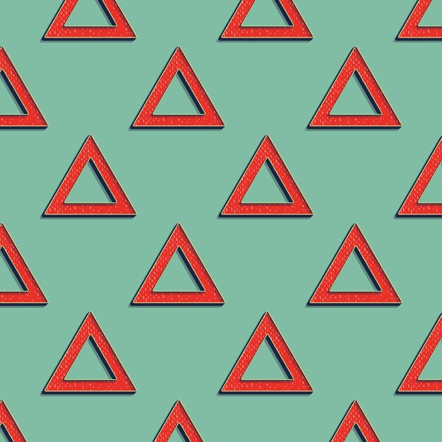 Patrón de triángulos retro, fondo geométrico abstracto en estilo años 80, 90. Ilustración simple geométrica