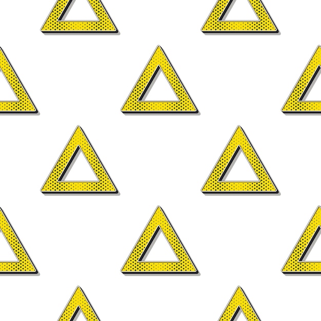 Patrón de triángulos retro, fondo geométrico abstracto en estilo años 80, 90. Ilustración simple geométrica