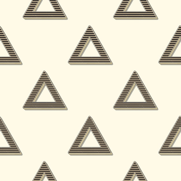 Patrón de triángulos retro, fondo geométrico abstracto en estilo años 80, 90. Ilustración simple geométrica