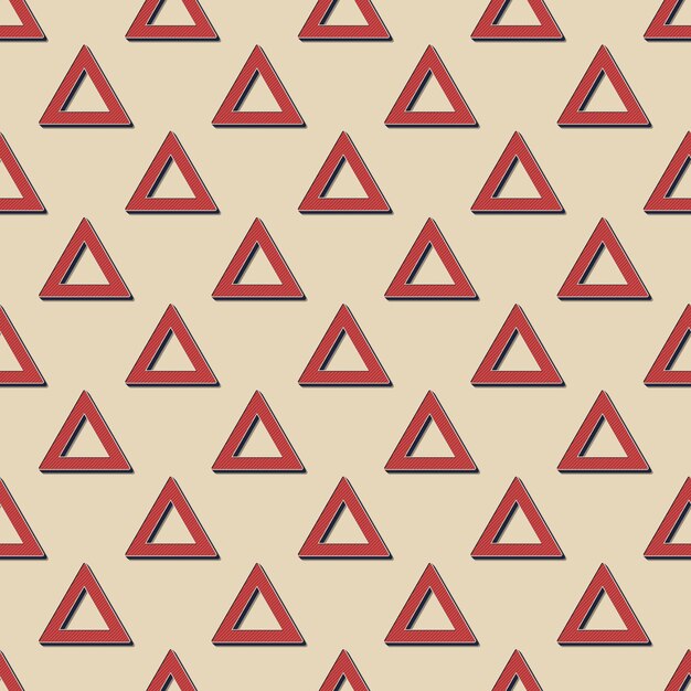 Patrón de triángulos retro, fondo geométrico abstracto en estilo años 80, 90. Ilustración simple geométrica