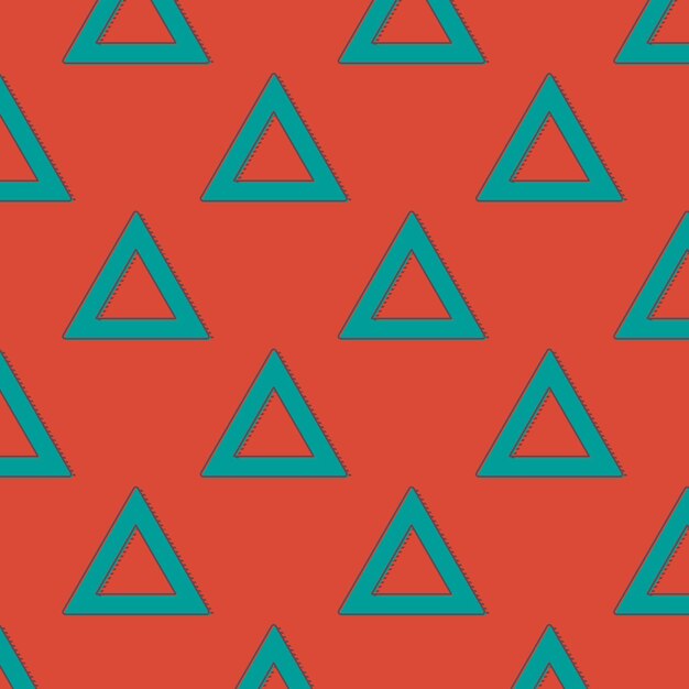Patrón de triángulos retro, fondo geométrico abstracto en estilo años 80, 90. Ilustración simple geométrica