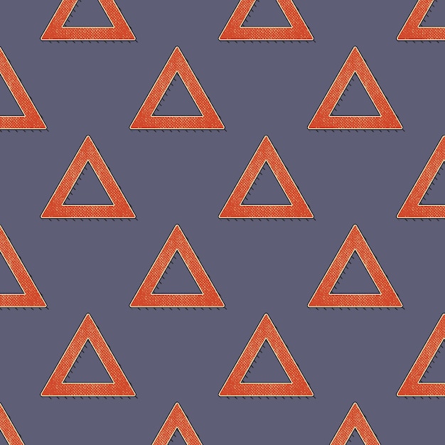 Patrón de triángulos retro, fondo geométrico abstracto en estilo años 80, 90. Ilustración simple geométrica