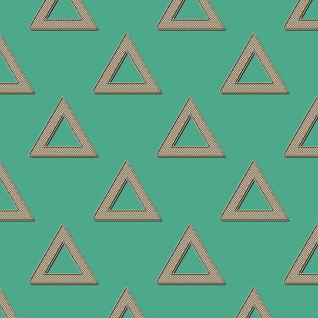 Patrón de triángulos retro, fondo geométrico abstracto en estilo años 80, 90. Ilustración simple geométrica