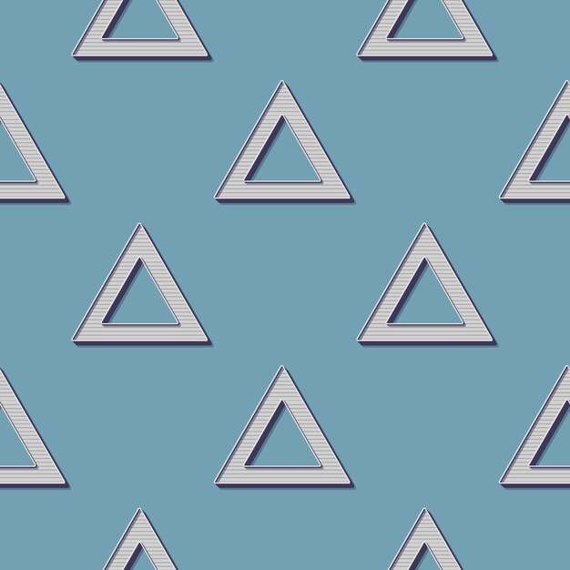 Patrón de triángulos retro, fondo geométrico abstracto en estilo años 80, 90. Ilustración simple geométrica