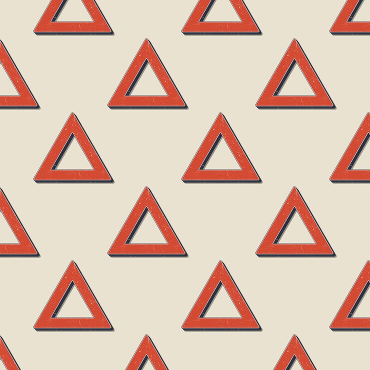 Vector patrón de triángulos retro, fondo geométrico abstracto en estilo años 80, 90. ilustración simple geométrica