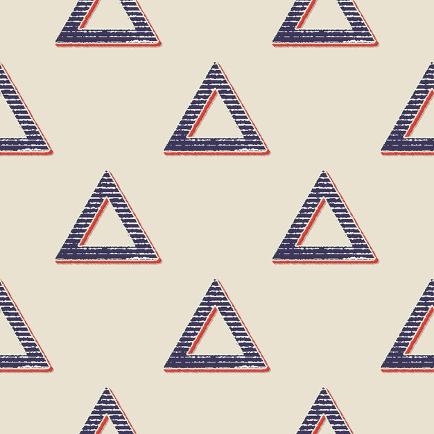 Patrón de triángulos retro, fondo geométrico abstracto en estilo años 80, 90. Ilustración simple geométrica