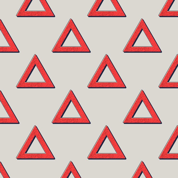 Vector patrón de triángulos retro, fondo geométrico abstracto en estilo años 80, 90. ilustración simple geométrica