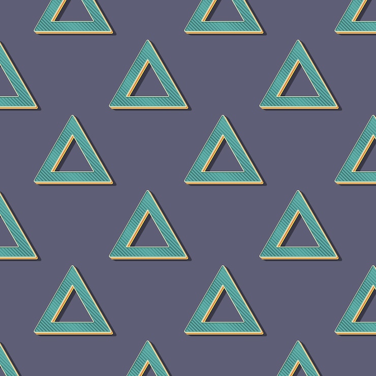 Vector patrón de triángulos retro, fondo geométrico abstracto en estilo años 80, 90. ilustración simple geométrica