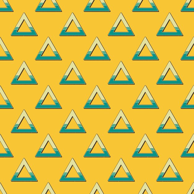 Patrón de triángulos retro, fondo geométrico abstracto en estilo años 80, 90. Ilustración simple geométrica