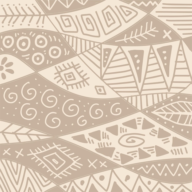 Patrón tribal abstracto de color beige