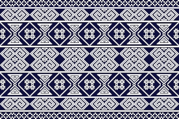Patrón tribal azul y blanco. un patrón sin fisuras con un patrón geométrico. ilustración de stock