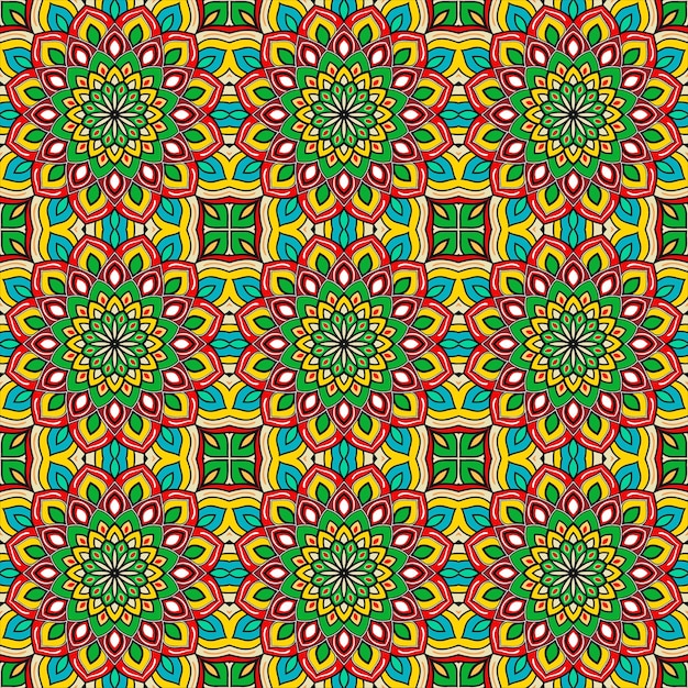 Patrón tribal étnico abstracto vector floral colorido festivo Doodle étnico festivo abstracto Vector