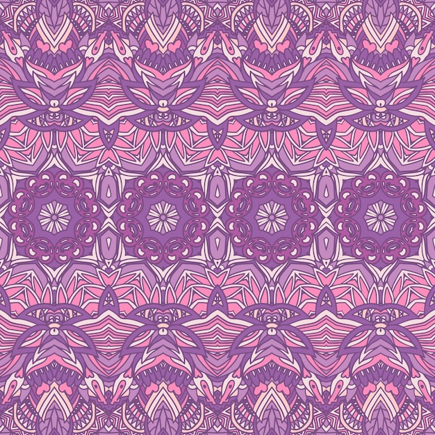 Patrón tribal étnico geométrico. Ornamental de patrones sin fisuras lavanda abstracta.