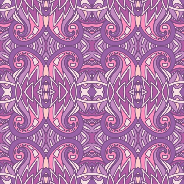 Patrón tribal étnico geométrico. Ornamental de patrones sin fisuras lavanda abstracta.
